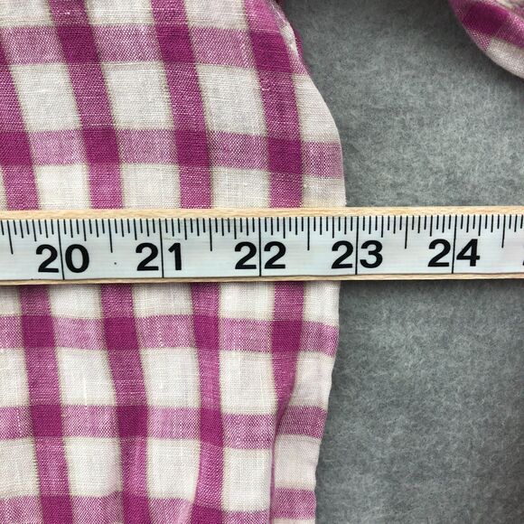 Bugatchi Button Shirt Mens Size XL Linen Shaped Fit Plaid Long Sleeve - Picture 12 of 16